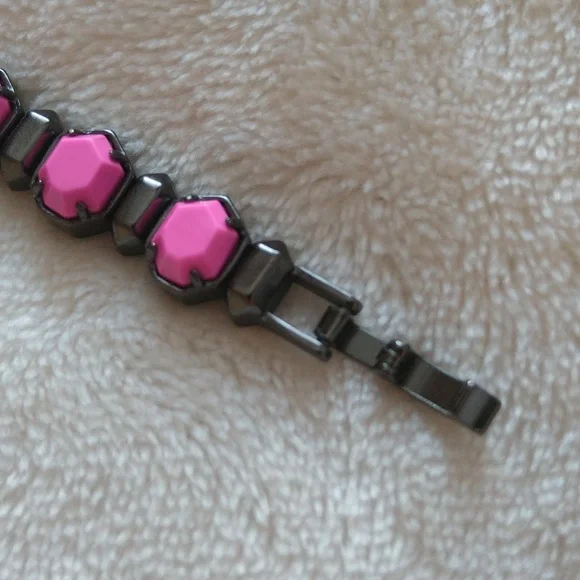 Kendra Scott Magenta and Gunmetal Tara Tennis Bracelet Custom Color Bar